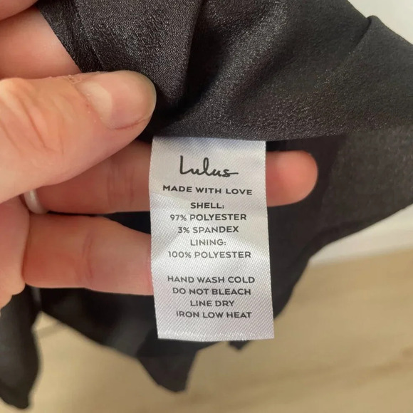 Lulus Make You  Shine Satin Mermaid Maxi Dress Gown Black Size Medium - Picture 10 of 11